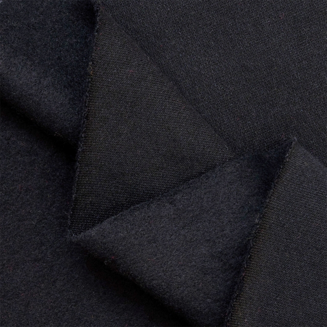 Click to view full size Black Cotton Sweatshirt Fleece Fabric